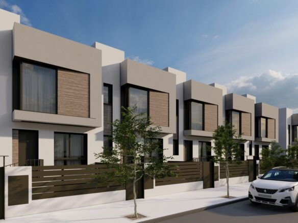 CASAS ADOSADAS CON PISCINAS, PISTAS DE PÁDEL Y JARDINES EN HUELVA 6 00
